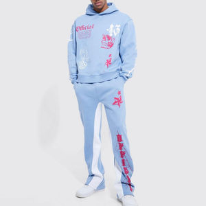 <b>Men's</b> 2 Piece Casual Winter Wear <b>Flare</b> Tracksuits With Pockets Full Sleeve Hoodie & <b>Trouser</b> - Product Image 1