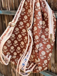 Sac à dos en coton biologique à imprimé floral Le Souvenirs, fermeture éclair, capacité de 10 kg, léger, multi-usages, style élégant et luxueux - Product Image 3