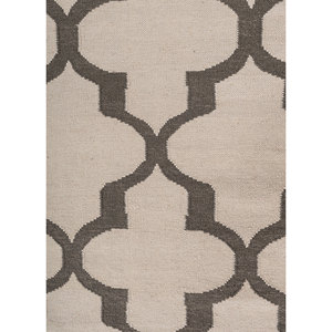 Tapis en laine tissé plat Indusbar Dwrm-168 gris et noir à rayures patchwork, tapis rectangulaire pour la maison, salon - Product Image 3