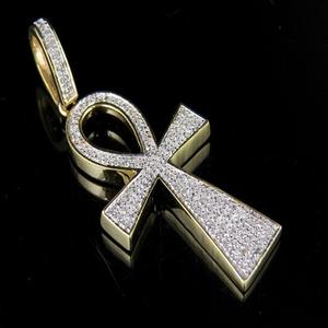 Pendentif œil croisé glacé pour homme et femme en argent 925 avec diamant Moissanite bijoux personnalisés - Product Image 1