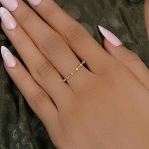 Moda IGI certificado VVS Lab Grown Diamond 14K oro sólido con cuentas boda anillo fino moda joyería de gama alta para mujeres - Product Image 4