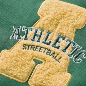 Veste d'université athlétique vintage 2025 pour homme avec logos brodés '17' et équipe, design vert et bloc de couleur - Product Image 3