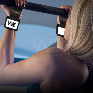 Ganchos de levantamiento de pesas de neopreno de alta resistencia personalizados Soporte de fitness de alta calidad con características ajustables Último diseño - Product Image 3