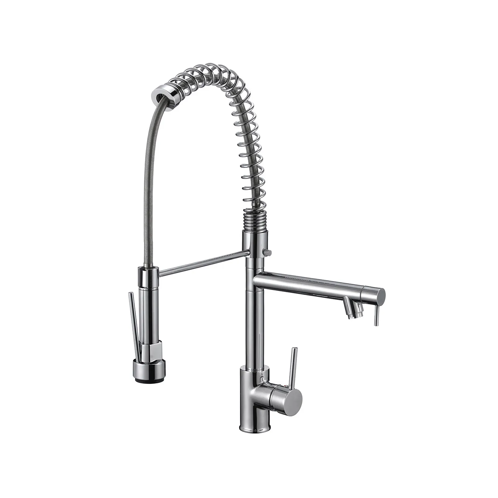 Commercial Pull Out Flexible Water Mixer 3 Way Pre Rinse Sink Taps Spring Kitchen Faucet with Pull Down Sprayer