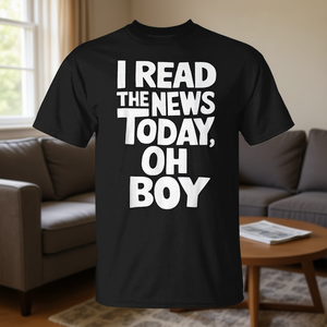 T-shirt promozionale con stampa 'Oggi leggo le notizie' - Design 'Oh Boy' - Product Image 3