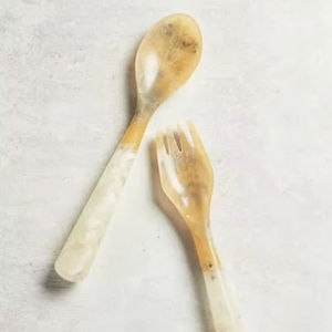 2025 Juego de cubiertos de cuerno ecológico para comedor Juego de cuchillo y cuchara de tenedor de cuerno de calidad superior para comidas elegantes - Product Image 1