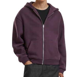 Sweat-shirts à capuche unisexes en molleton épais 100 % coton de haute qualité RTS, fermeture éclair, streetwear d'hiver, hip-hop, respirant, séchage rapide - Product Image 2