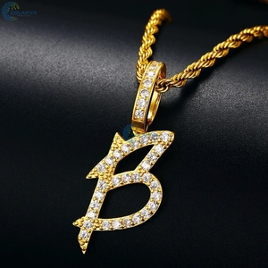 Pendentif unisexe en diamant de laboratoire glacé, pendentif personnalisé avec alphabet, pendentif de style rappeur - Product Image 2