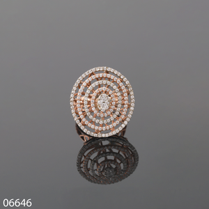 D'VINS JEWELS Diamond Ring 18K Rose Gold Lab Grown Round Brilliant Cut Certified For Engagement Wedding Party Wear - Product Image 1