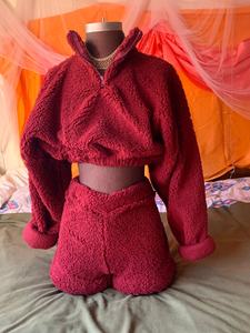 High Quality Oversized <b>Sherpa</b> Style <b>Fleece</b> Hoodie Set Custom Logo Winter Zipper Design for <b>Men</b> and Women - Product Image 5