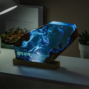 Lampe résine personnalisée, Dragon résine époxy, Anime résine lampe, cadeau fait main, lampe diorama art déco, cadeau personnalisé, lampe époxy Anime - Product Image 2