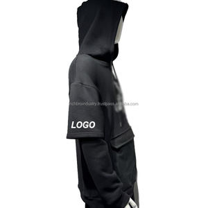 Servicio OEM, Sudaderas con Capucha Personalizadas para Hombre, 100% Algodón, Gruesas, Bordadas, con Cuentas, Corte Holgado, Construcción de Alta Calidad - Product Image 3