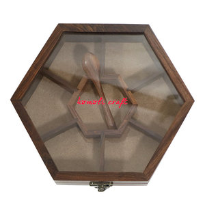 กล่องไม้มาซาลาทรงสี่เหลี่ยมทำจากไม้มะม่วงพร้อมช่องใส่เครื่องเทศสำหรับการจัดระเบียบในห้องครัวและบ้าน - Product Image 6