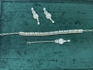 Exclusivo estilo Bollywood plata Mett antiguo Mina collar conjunto - Product Image 3