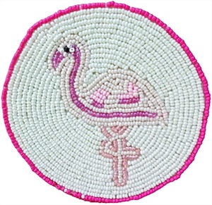 Posavasos con cuentas de vidrio hechos a mano-Posavasos clásicos con respaldo de poliéster (4x4 pulgadas) para iglesia y regalos religiosos - Product Image 1
