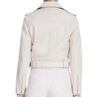Nouvelle veste en cuir pour femme, style motard, coupe ajustée, modèle court, col à revers, respirante, Scene Supremes