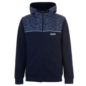 Sudadera con capucha de fitness para hombre, de algodón, con cremallera, azul marino, extragrande, con logotipo personalizado de alta calidad impreso en la capucha y el pecho. - Product Image 1