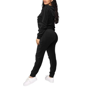 Conjunto Deportivo de 2 Piezas para Mujer, Talla Grande, Sudadera con Capucha Transpirable y Pantalones, Ropa Deportiva Informal para Fitness, Venta al Por Mayor - Product Image 5
