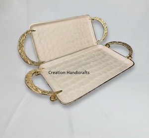 Bandeja de Metal Moderna de Aluminio Fundido con Recubrimiento de Esmalte para Servir Postres, Chocolates, Pasteles y Uso Doméstico - Product Image 2