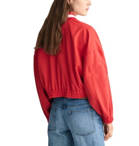 Venta al por mayor Raw Vintage Suede Bomber Jacket Mujeres Personalizado Tallas grandes Ecológico Reversible Forro de lana Turn Collar Street - Product Image 2