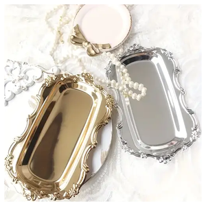 2025 más Popular decoración de fiesta de alta calidad manijas de Metal bandejas de resina frutas secas dulces Bandejas para servir - Product Image 1