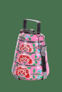 Enamel Coated Stainless Steel Printed lunch <b>box</b> Decorative Hand Painted <b>Floral</b> Citrus Design Food Safe and sale - Product Image 2