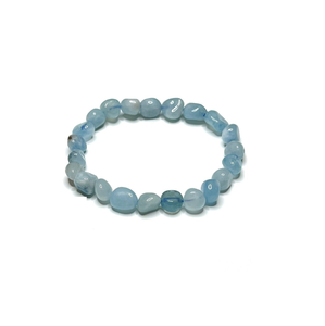 High Quality <b>Bracelet</b> Indian Aquamarine Tumbled Crystal <b>Bracelet</b> Natural Gemstone Jewelry Men and Women Gift Energy Meditation - Product Image 5