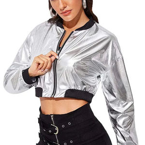 แจ็คเก็ตบอมเบอร์ผ้าซาตินคุณภาพสูง ปรับแต่งได้ สำหรับผู้ชายและผู้หญิง ปี 2025 ทรงเข้ารูป แขนยาว แบบครอป - Product Image 5