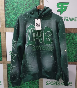 เสื้อมีฮู้ดแบบสวมหัวแขนยาวผ้าคอตตอน100% ผ้าคอตตอนผ้าปะติดพลอยเทียมปักลายปักลายพระอาทิตย์ตกใส่สบายโอเวอร์ไซส์ผ้าคอตตอน - Product Image 4