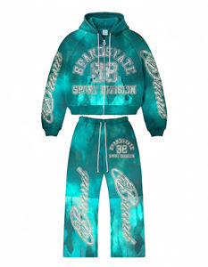 Ensemble de survêtement d'hiver pour homme en molleton uni, style streetwear vintage personnalisé, avec sweat à capuche et pantalon de survêtement droit évasé - Product Image 3