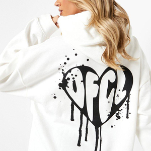 Dernier arrivage de pulls à capuche grande taille pour femmes polaire col à capuche de haute qualité impression personnalisée logo hiver imperméable - Product Image 5