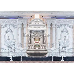 Scène de réception royale victorienne en fibre avec cadres arrière Configuration de scène de mariage asiatique majestueuse - Product Image 1