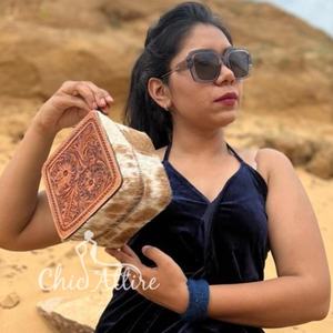 Nouveau Style occidental fabriqué à la main cheveux usinés sur cacher fourrure cuir boîte à bijoux sculpté à la main voyage bijoux essentiels stockage minimal - Product Image 1