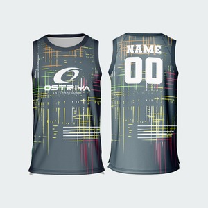 Camiseta de Baloncesto de Verano sin Mangas de Alta Calidad, Tejido de Malla Transpirable, Impresión por Transferencia de Calor, 100% Poliéster, Secado Rápido, Talla Grande - Product Image 5