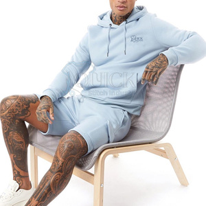 Conjunto de Camiseta y Pantalones Cortos para Hombre, Estilo Casual de Verano, Transpirable, con Capucha, Color Sólido, Ligero, Hasta la Rodilla, de Poliéster/Algodón, Servicio OEM - Product Image 3