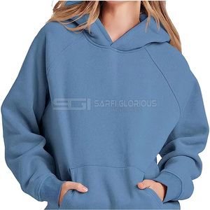 Sudadera con Capucha de Felpa Gruesa de Alta Calidad Personalizada para Mujer, Sudadera Lisa Bordada de Estilo Urbano, Cuello con Capucha, Informal, Talla Grande, Tejida - Product Image 1