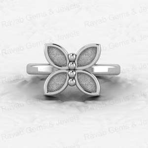 Genuino 925 Plata 3x6mm Marquesa mariposa Semi montaje anillo de ajuste en blanco bueno para Resina y cenizas trabajo recuerdo DIY joyería - Product Image 4