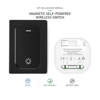 Interrupteur intelligent sans fil auto-alimenté magnétique nouvelle génération sans batterie pour commande de lumière à distance