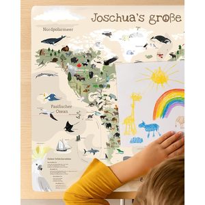 Alfombrilla de Escritorio con Mapa del Mundo en Color Beige POD, con Nombre Personalizado, Diseño de Dibujos Animados, Material de Tela - Product Image 2