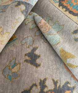 Alfombra Pastel Oushak: Anudada a mano, Alfombra Oushak 8x10, Alfombra Oushak rosa, Alfombra Oushak de color suave, Alfombra de área, 5x8, - Product Image 3