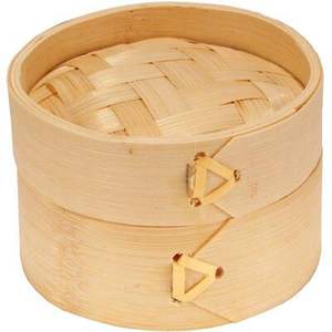 Boîte dim sum en rotin au design antique de qualité supérieure avec un savoir-faire complexe, parfaite pour présenter des dim sum traditionnels - Product Image 3