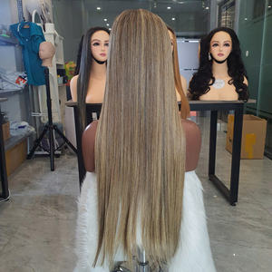 100% cheveux bruts vietnamiens-PRE PLUCKED Belle perruque droite en os de couleur personnalisée Double étiré, vendeur de cheveux humains de haute qualité - Product Image 2