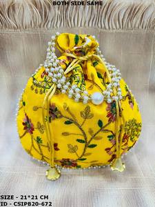 Indian Handcrafted Embroidered Evening <b>Bag</b> Potli Batua Clutch <b>for</b> <b>Weddings</b> and Special Celebrations! - Product Image 6