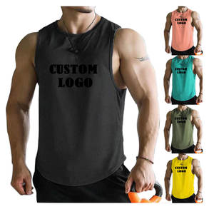 Débardeurs d'entraînement pour hommes OEM sans manches musculation vêtements de sport débardeurs 100% coton respirant débardeurs avec personnalisations - Product Image 5