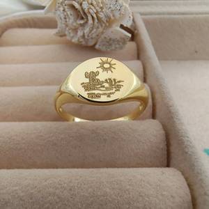 Sunset Desert Cactus Ring Grabado Valley Of The Sun Ring Arizona Cactus Adventure Lover Ring 925Silver Ring Traveler Gifts Ring - Product Image 4