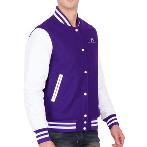 Custom Logo Varsity Letterman <b>Jackets</b> for <b>Men</b> 100% Wool Canvas <b>Light</b> Fabric Hooded Collar Casual Plus Size Winter Wear - Product Image 5