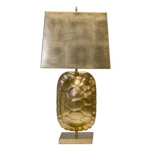 Aluminum <b>Table</b> <b>Lamp</b> Turtorise Style Contemporary Durable Antique <b>Gold</b> - Product Image 1