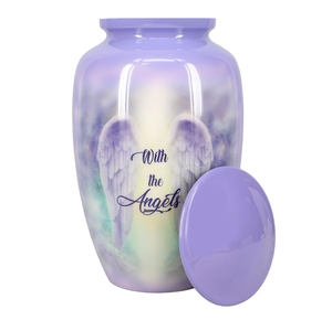 Urne funéraire en laiton de meilleure qualité, conception d'ailes d'ange en métal massif, approvisionnement direct en gros pour l'enterrement des cendres d'animaux de compagnie. - Product Image 1