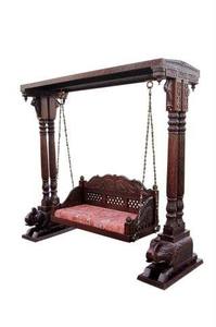 Columpio de madera de teca tallado a mano/Jhula para el hogar Columpios de Interior de calidad premium únicos Columpio de madera de teca india tradicional para el hogar de EE. UU. - Product Image 2