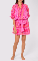 Robe courte pour femme, idéale pour les occasions spéciales, brodée, touche romantique et scintillante, col inspiré de la Victorienne, imprimé en mosaïque